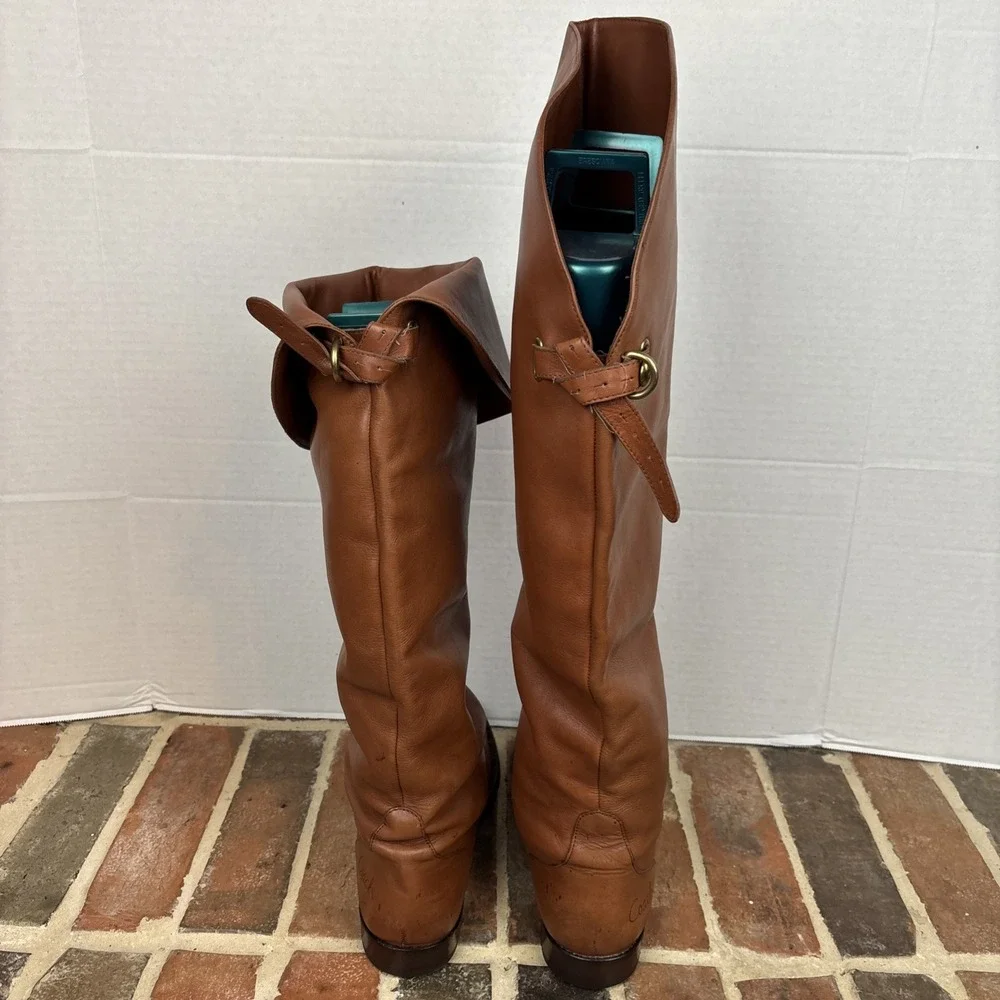 Coach Cheyenne OTK Leather Riding Boots Women's Size 11M Vintage 90's New Soles